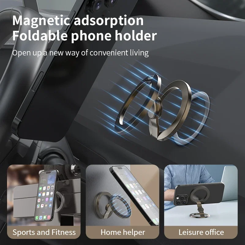 Faltbarer doppelseitiger Handyhalter für Magsafe iPhone 17 16 15 14 13 360 ° Rotationsständer mit starkem – Bild 3