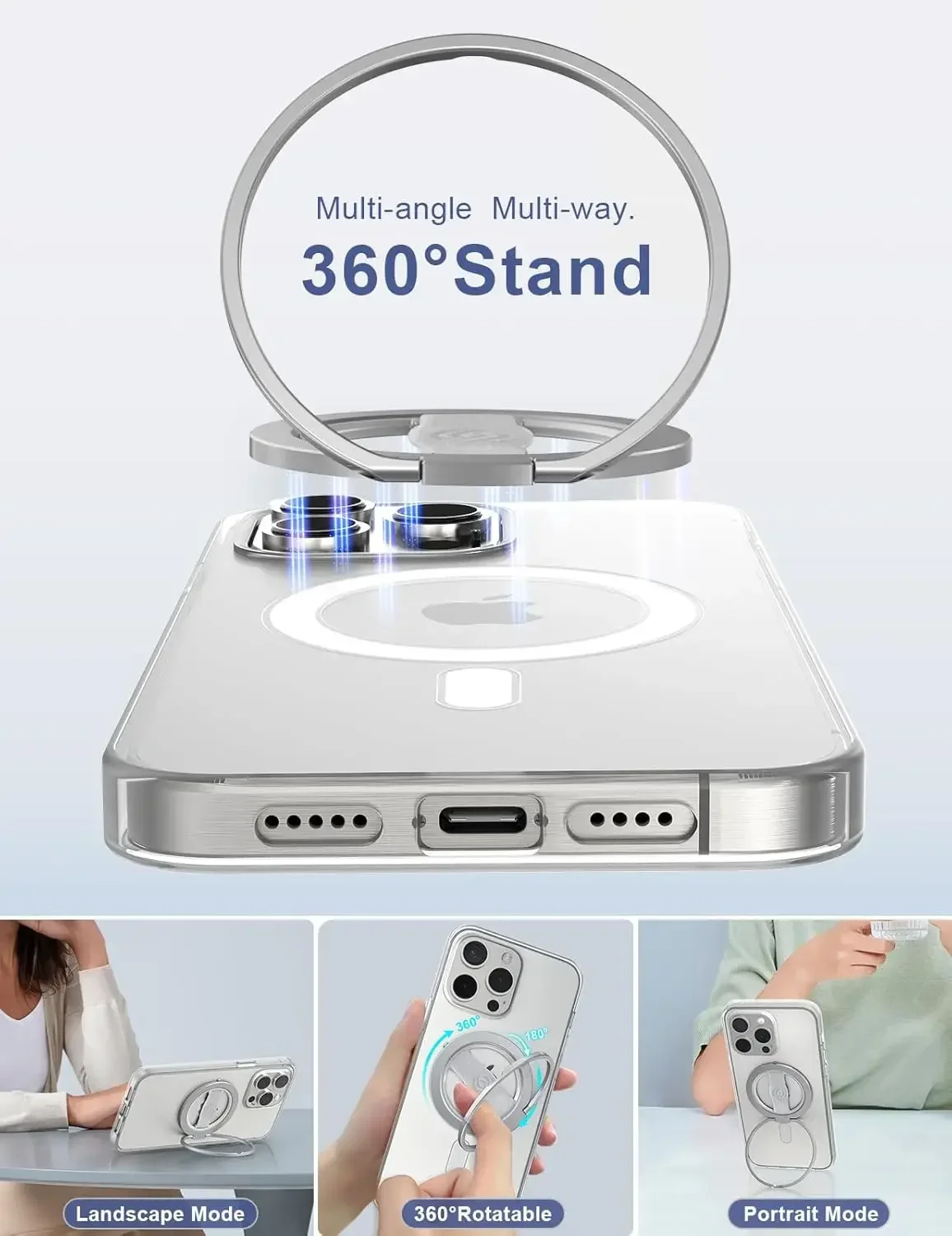 EWA MagOne 3. Generation MagSafe Handyhalterung Magnetischer Handyring-Ständer Magnetgriff für Alle Telefonmodelle – Bild 2