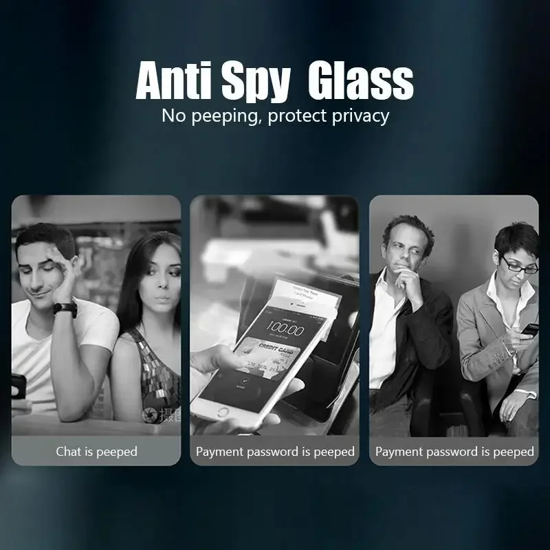 1–5 Stück Anti-Spionage-Displayschutz aus gehärtetem Glas Luftglasfolie – Bild 3