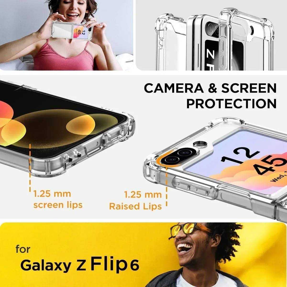 Transparente Handyhülle Flip8 Flip7 FE Flip6 Durchsichtige Acryl-Hartschale mit TPU-Schutzabdeckung – Bild 2