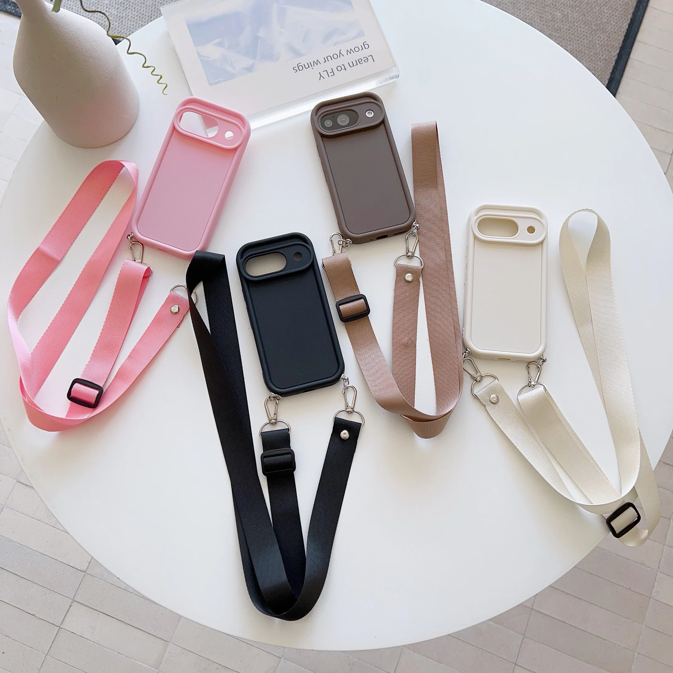 Pixel 9 Pro: Lanyard-Hülle Stoßfeste Candy Crossbody Halskordel-Hülle Weiche Handyhülle