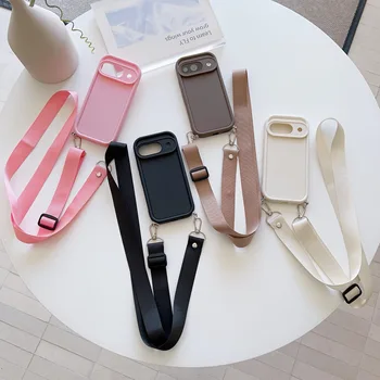 Pixel 7: Lanyard-Hülle Stoßfeste Candy Crossbody Halskordel-Hülle Weiche Handyhülle