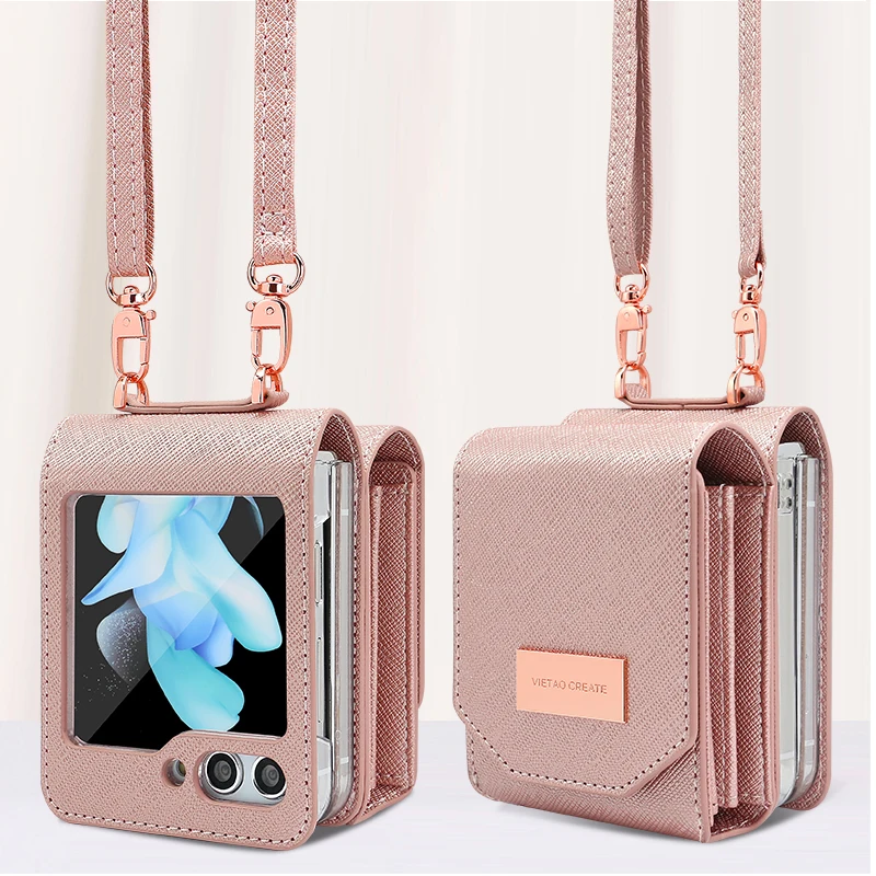 Galaxy Z Flip7: Vietao Crossbody Lanyard Handyhüllen mit Kartenfächern und Geldbörse