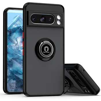 Pixel 9: Rüstung Funda 10Pro Magnetische Halter Ring Fall Harte PC Matte Abdeckung
