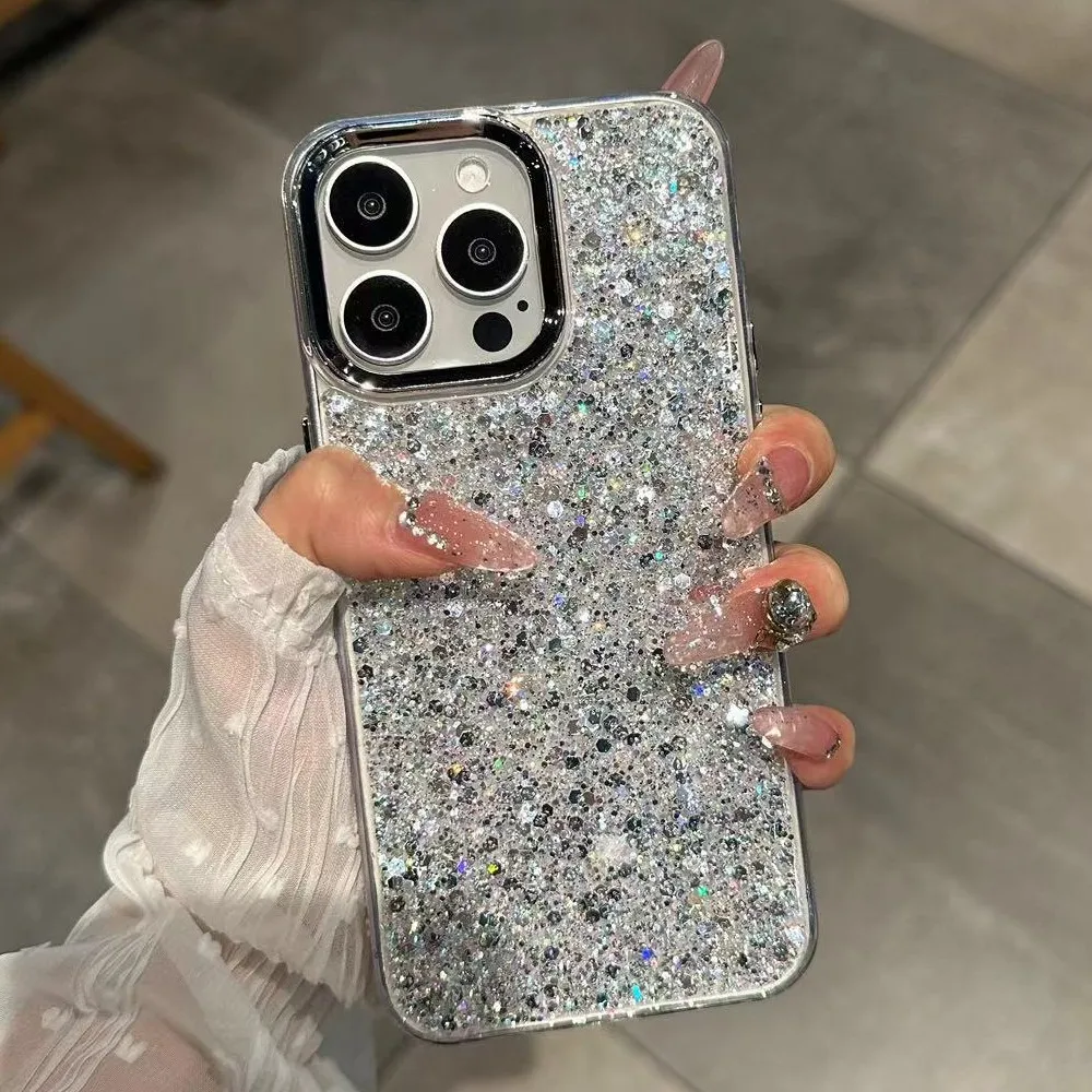 Luxuriöse, glitzernde, stoßfeste Handyhülle, weiche Stoßstangenschutzhülle – Bild 6