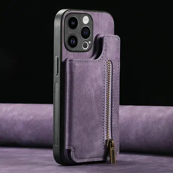 Oppo Reno 13: Reißverschluss-Lederhülle 11F 10 Luxus-Handyhülle Reno13 14 FS 14F 11 F 11A 13A 15F 16F 5G Magnet Etui