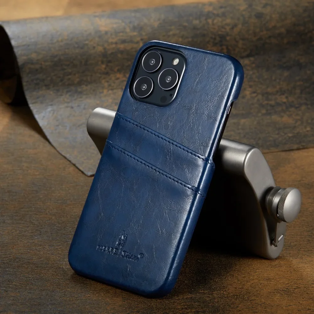 iPhone Air: Rückseitige Brieftaschen-Handyhülle mit Kartenfächern, Taschen, Ständer und Klappbarem Leder-Cover