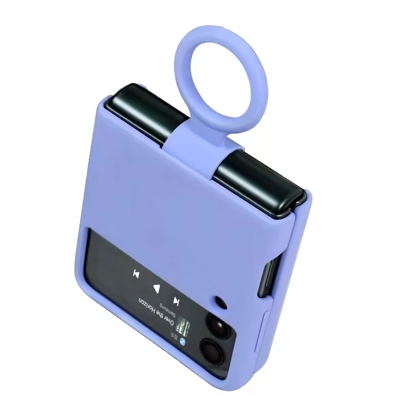 Galaxy Z Flip4: Flüssigsilikon-Ringhalter-Hülle 4 5G Flip4 Flip3 Flip2 Flip1, faltbar, vollständiger Schutz, modische