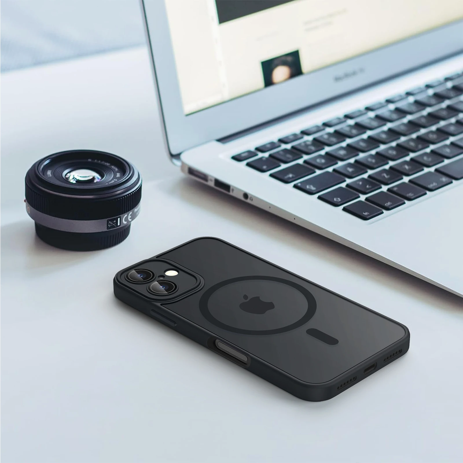 Luxuriöse magnetische matte durchscheinende Rüstung stoßfeste Hülle, für Magsafe Wireless Charge Cover – Bild 6