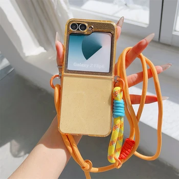 Galaxy Z Flip7: 5 Umhängeband Transparente Handyhülle 6 4 3 Flip6 Flip5 Flip4 Cover