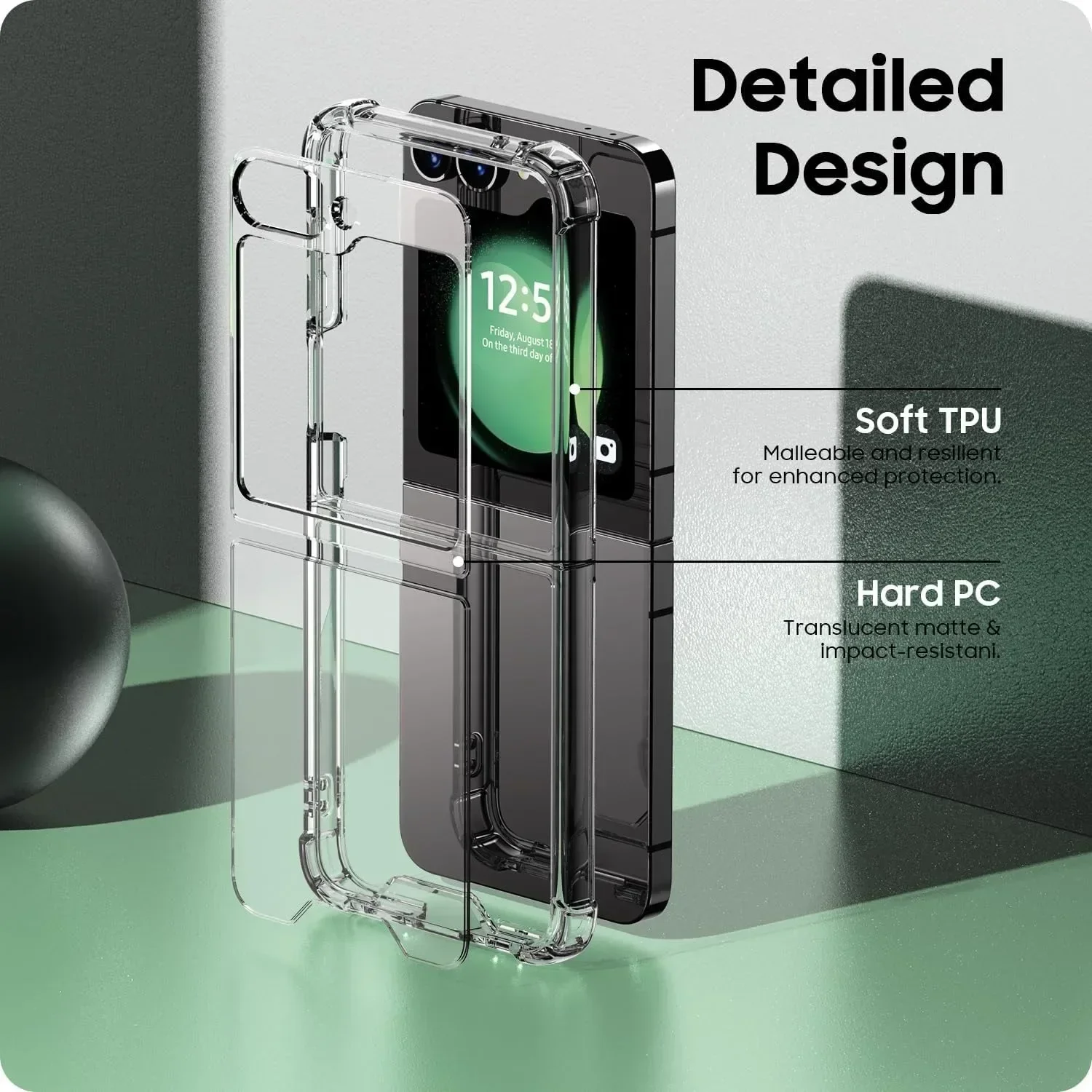 Transparente Handyhülle Flip8 Flip7 FE Flip6 Durchsichtige Acryl-Hartschale mit TPU-Schutzabdeckung – Bild 5