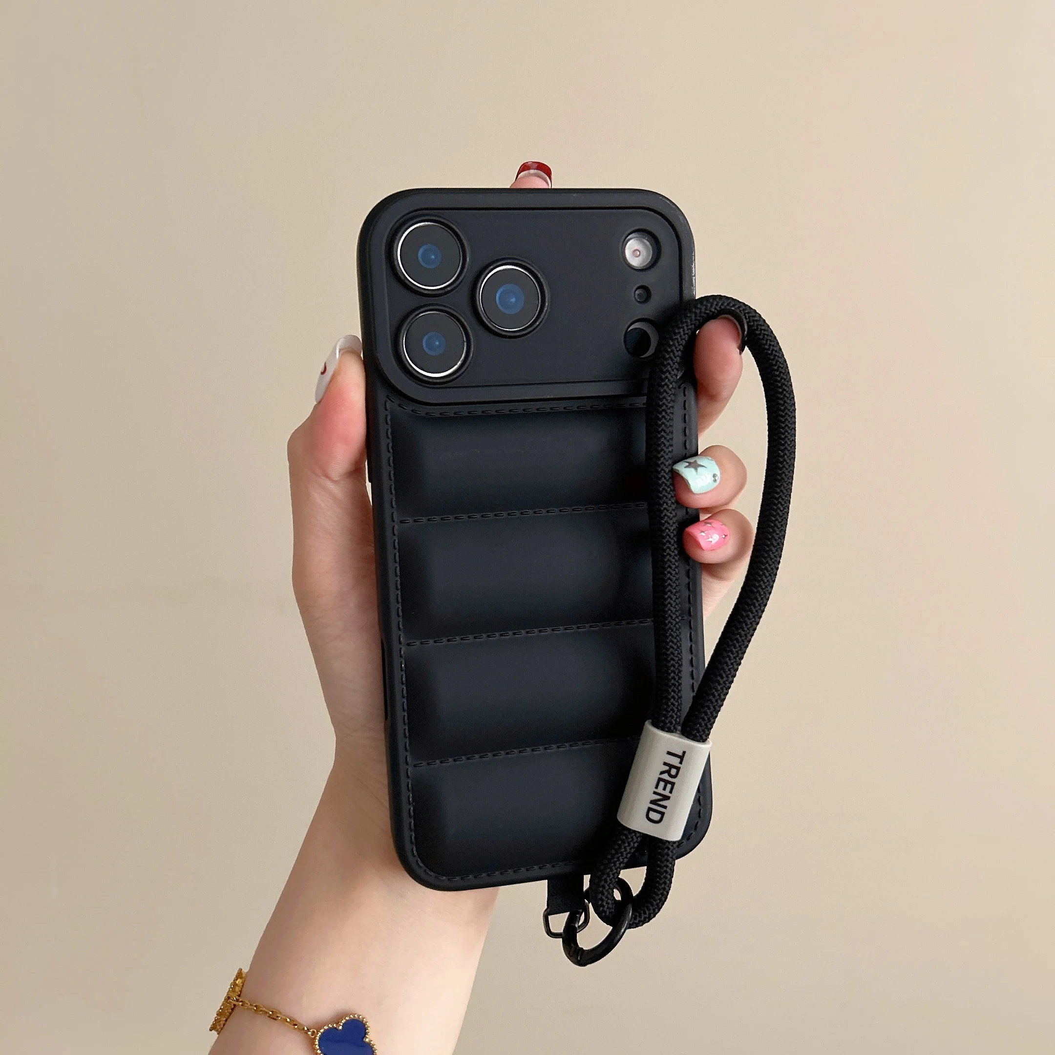  Luxuriöse einfarbige Daunenjacke-Telefonhülle Bumper Back Cover ﻿ ﻿ ﻿ ﻿ – Bild 3