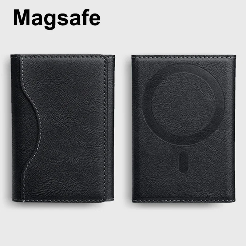 Herren Magsafe Kartenhalter Unisex PU-Leder Magnetischer Kartenhalter Kartenetui Geldbörse für Apple für Phone 16 15 14 – Bild 3
