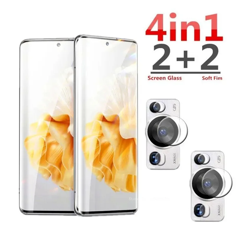 Huawei P60 Pro: 9D Glas Bildschirm Gehärtetes Front Protector Klar Film Weiche Kamera Schutz