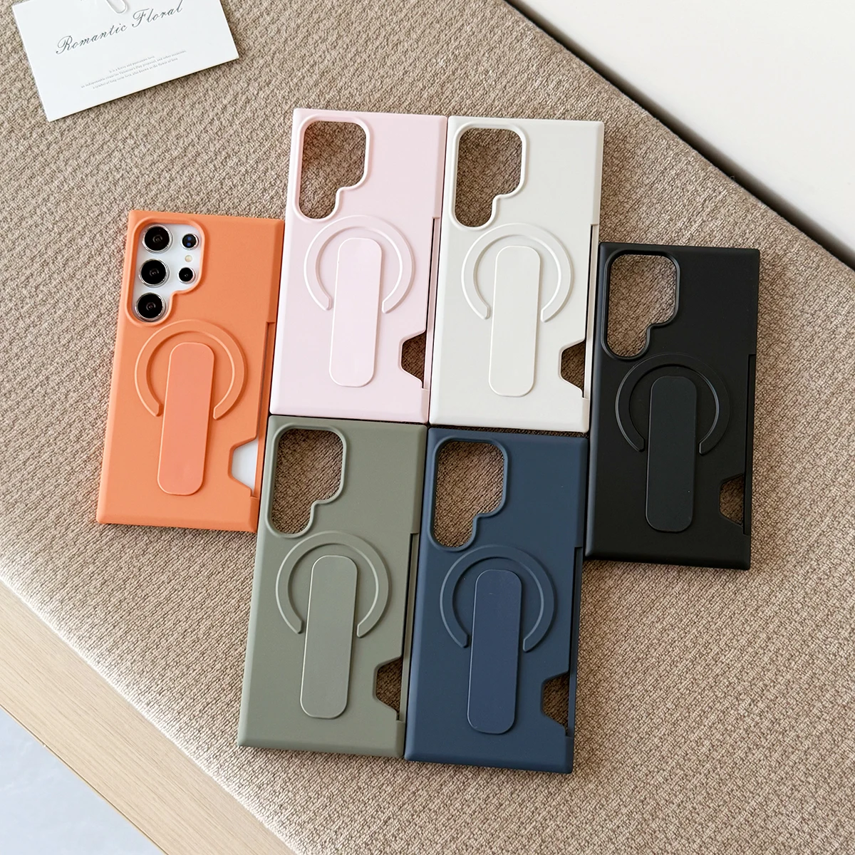 Magnetische Standhülle Cover Matte PC Ringhalter Mag-safe Kartenfach Schutzhülle Fundas – Bild 5
