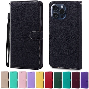 IPhone 15: Fall Brieftasche Flip Leder Fall Abdeckungen Telefon Fall Beutel