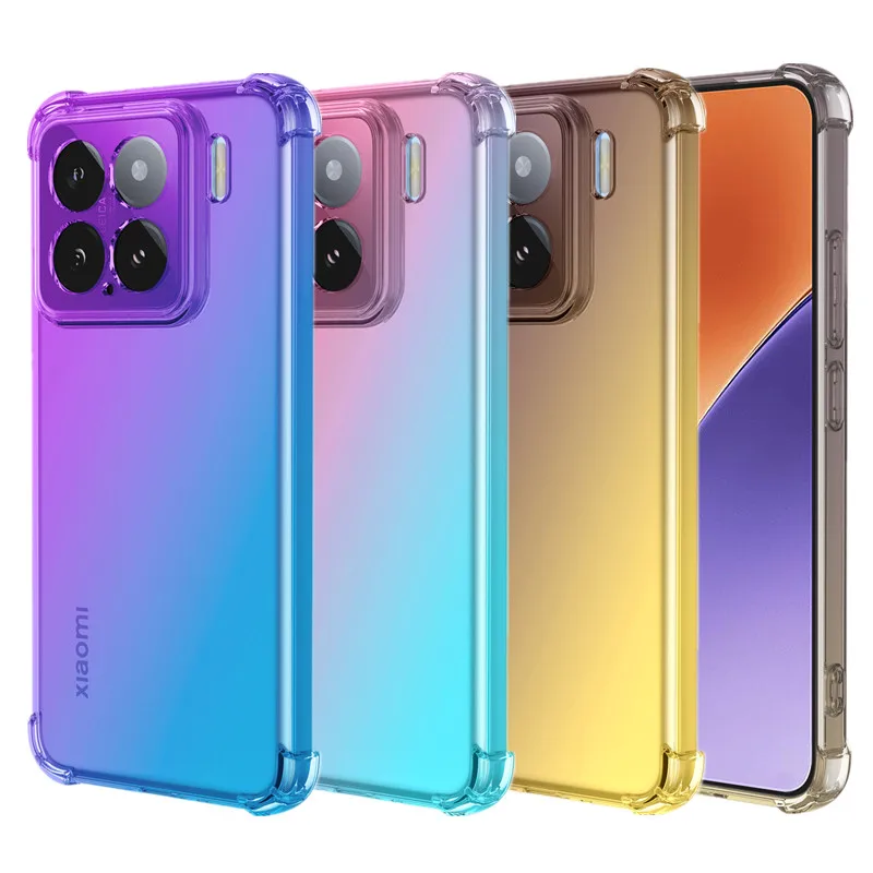 Xiaomi 15: Vier-corns Stoßfest Gradient TPU Fall 2025, Schutzhülle Fundas Coque Capa