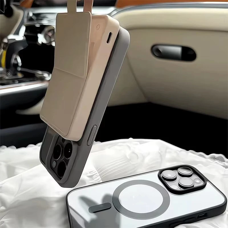 Matte Natural Titanium magnetische Lade-Handyhülle Magsafe, stoßfeste Hartschale – Bild 3