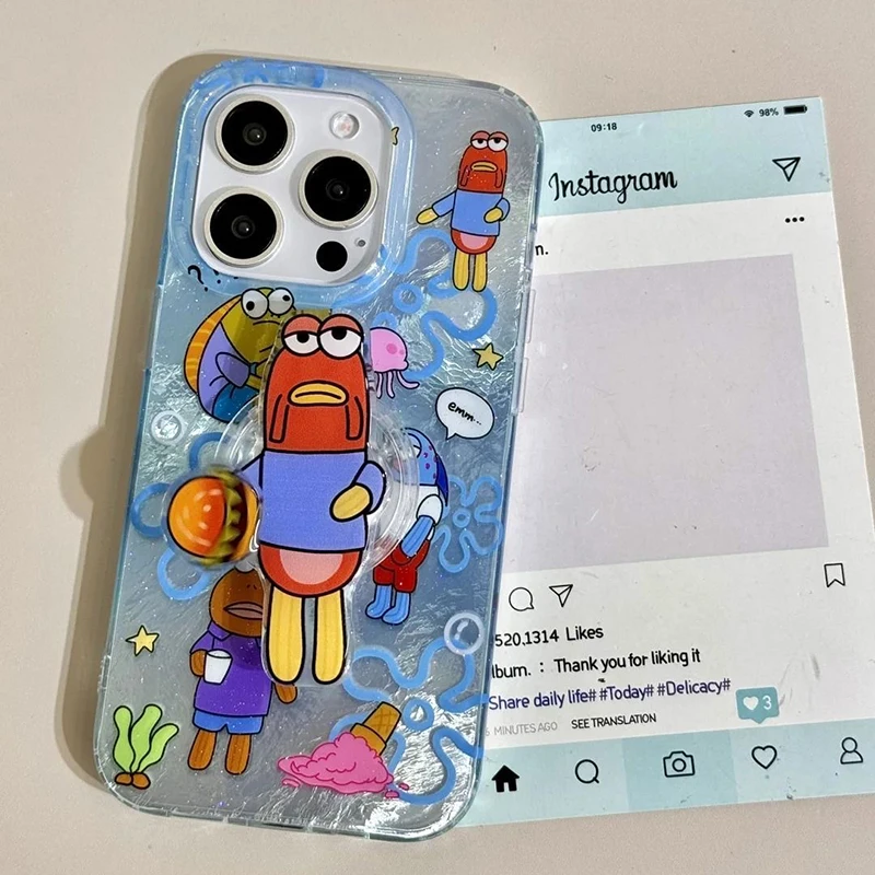 Debbie Fish Grip Tok-Halter Dazzle Lustre Lining Hard Phone Case – Bild 5