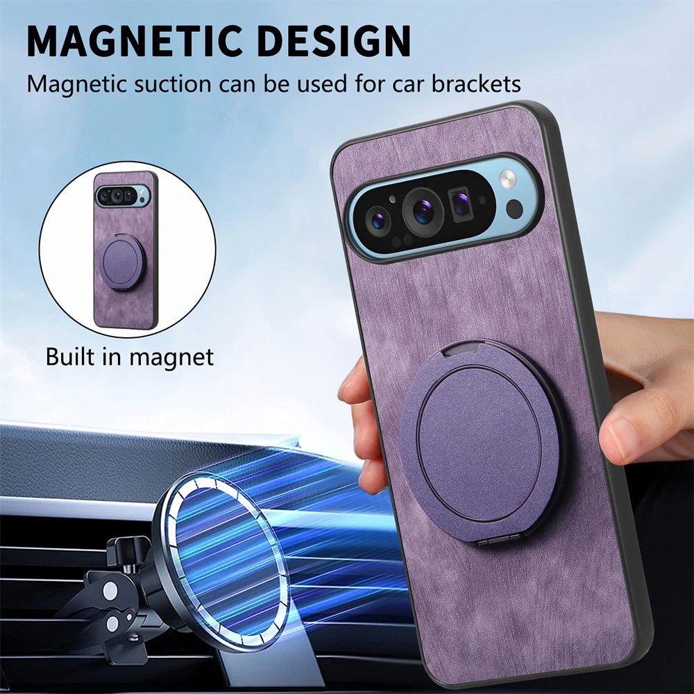 MagSafe Halterung Ständer Mattierte Hülle 5G PU-Leder 9Pro Cover – Bild 2