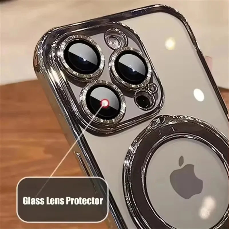 Luxus-Magsafe-Halterungshülle Magnetring-Ständerhalter Klare TPU-Abdeckung – Bild 2