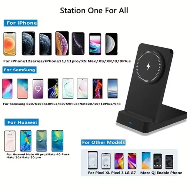 Magnetisches 15W kabelloses Ladegerät, Desktop-Schnellladestation, faltbarer Smartphone-Halter, Ladestation für Magsafe – Bild 4