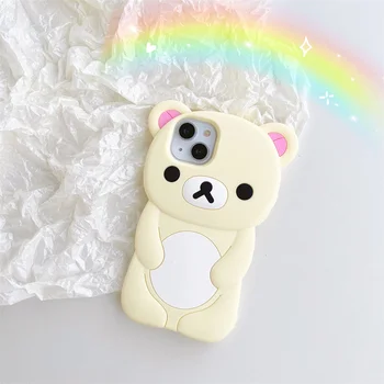 iPhone 16: Niedliche Cartoon-3D-Rilakkuma-Telefonhülle 4S 5 5S SE Weiche Silikonhülle