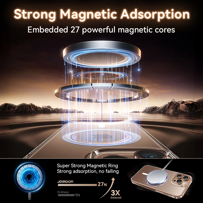 Joyroom Hülle Magnetische Mattierte Hülle Stoßfeste Matte Abdeckung Kabelloses Ladegerät Magnet-Abdeckung – Bild 3