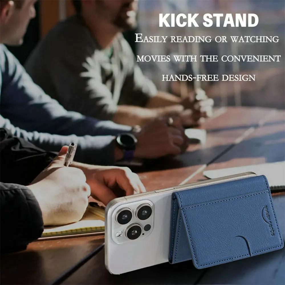 Magnetischer Kartenhalter aus Leder, geeignet für Magsafe-Funktion, Handyhülle, Brieftasche, Flip-Kartenfach, Ständer – Bild 4