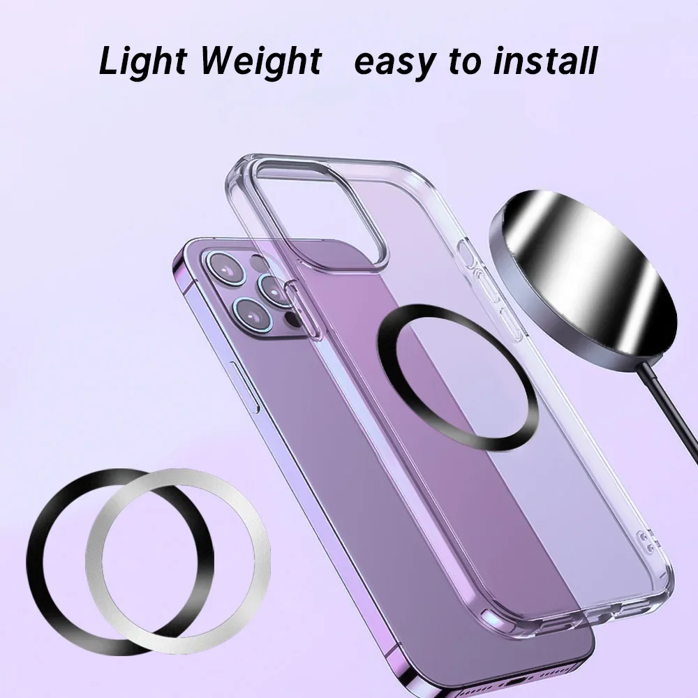 Universal Magnetische Metall Platte Ring Für Samsung iPhone Magsafe Drahtlose Ladegerät Auto Telefon Halter Aufkleber – Bild 5