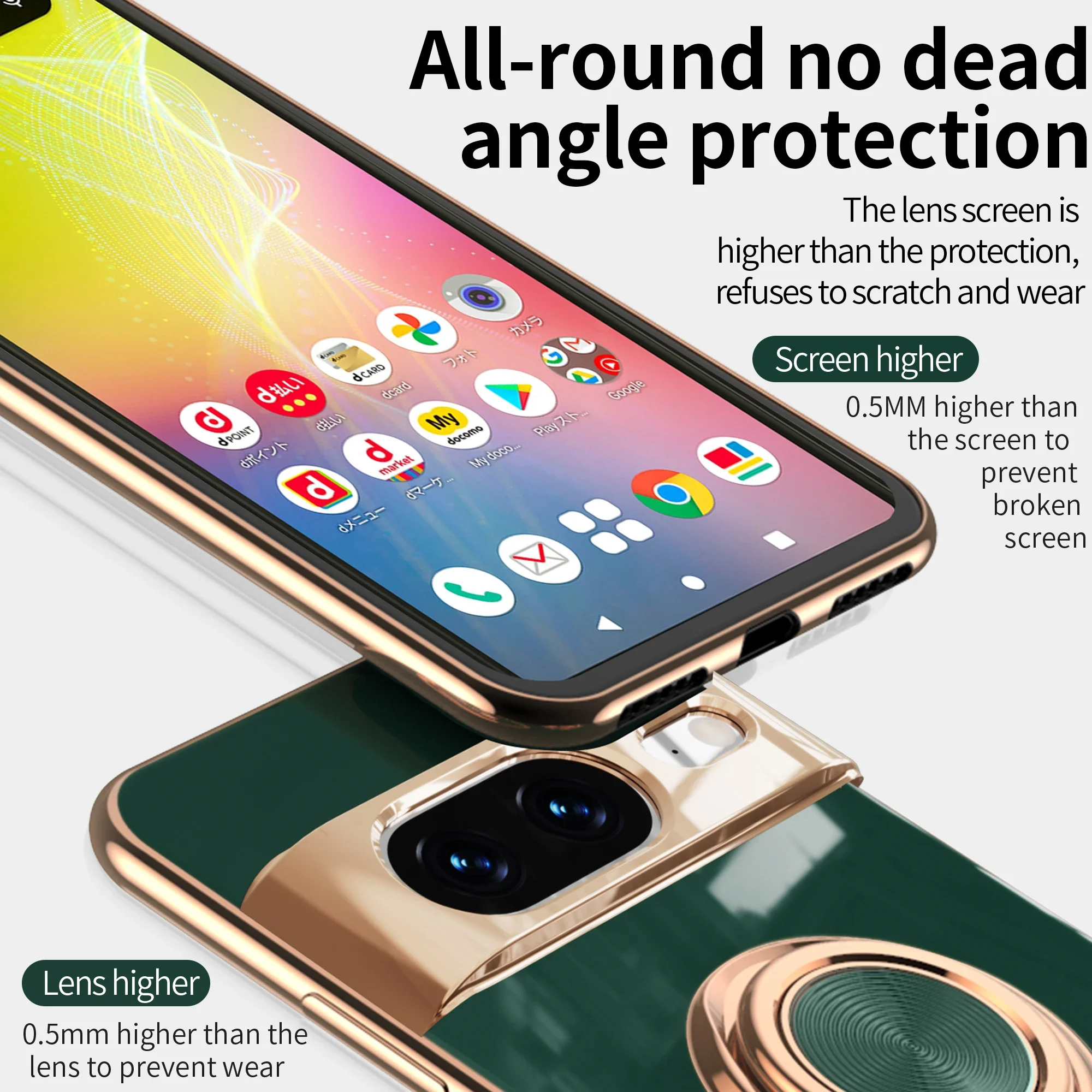Weiche Stoßfest Überzug Ring Halter Telefon Fall Abdeckung Stehen Shell Capa Funda Coque – Bild 4