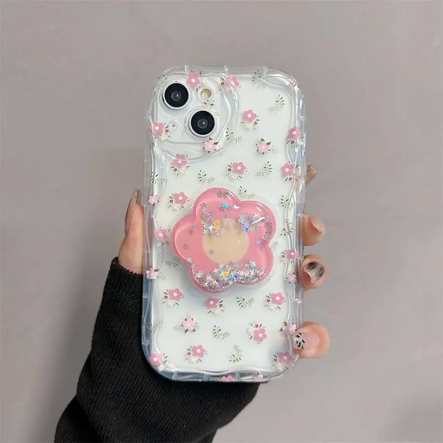 Rosa Lächeln Blumendruck Halterung Hülle Floral Case Cover – Bild 3