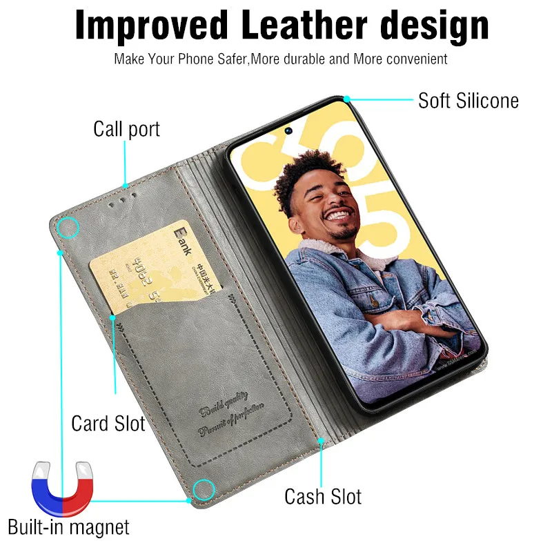 Flip-Wallet-Hülle 6S Handyhülle Lederhülle Coque – Bild 4