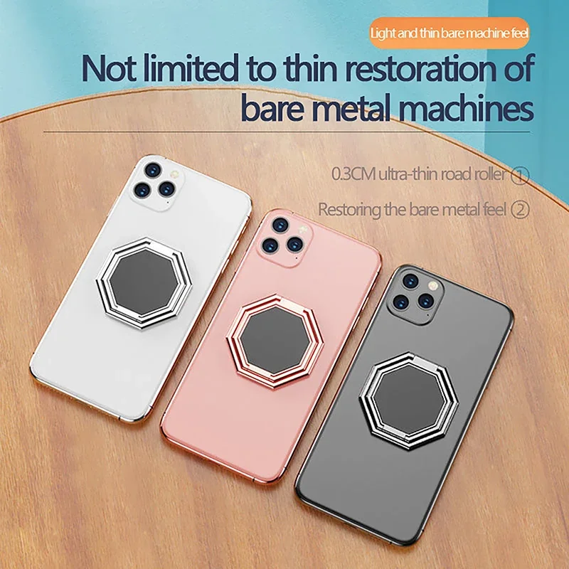 Metall faltbarer Telefon halter 360-Grad-Drehständer Doppel fingerring runder Handy Universal tragbarer Metallst änder – Bild 6