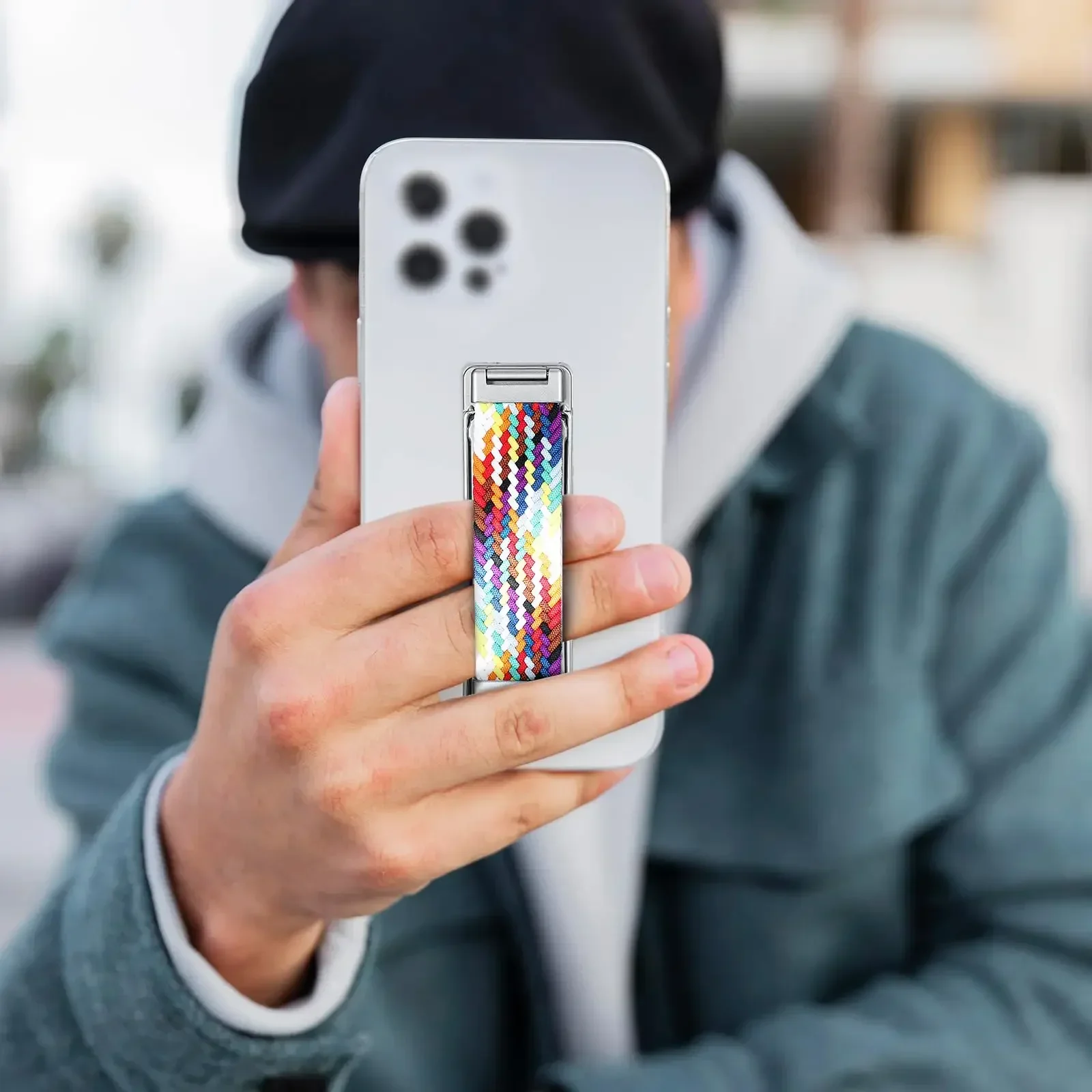 Zurück montierter Handy-Fingerringhalter, Ständer, Riemen, universeller zusammenklappbarer Handy-Ständer mit – Bild 6