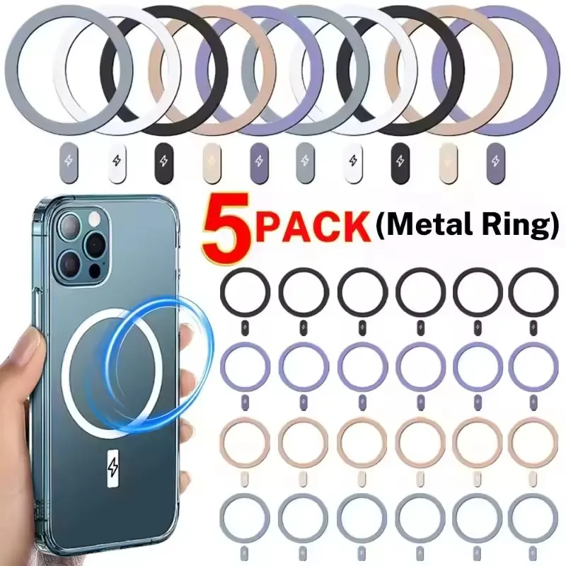 1/5 Stück Magnetischer Aufkleber Metallring für Magsafe Kabelloses Laden, Ladekreis-Magnetaufkleber für iPhone 16 15 13