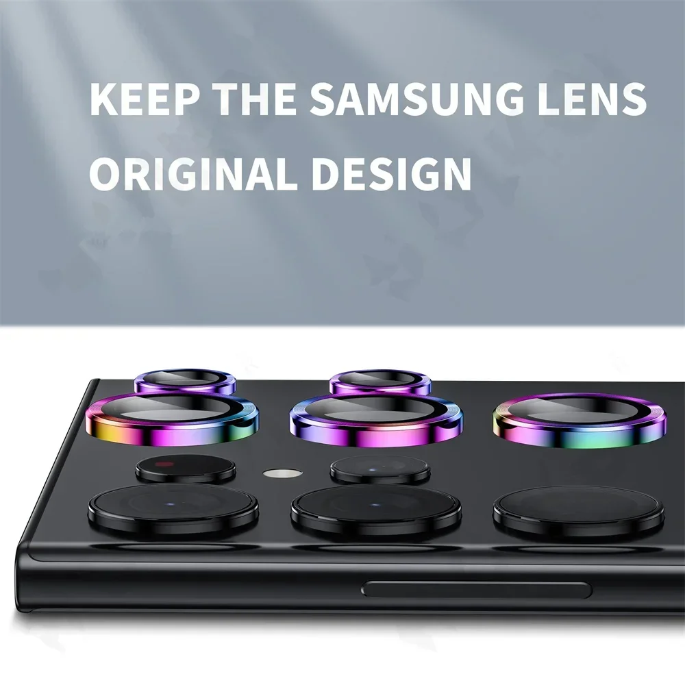 Kamera Objektiv Protetor Fall Gehärtetem Glas Film Titan Legierung Ring Telefon Zubehör – Bild 4