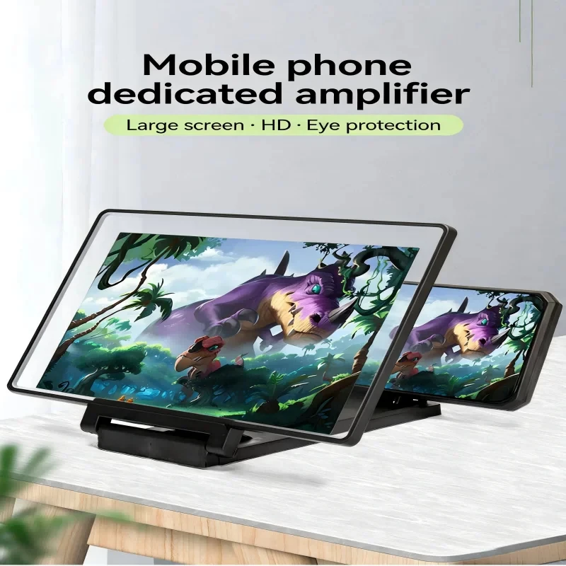 Universeller HD 3D-Bildschirmvergrößerer für Smartphones – Faltbarer Ständer mit großem Displayhalter für Filme, Spiele und Videoanrufe – Bild 2