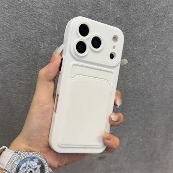 iPhone 12 mini: Luxuriöse Weiche Silikon-Brieftaschenhülle Stoßfeste Kartenhalter-Schutzhülle