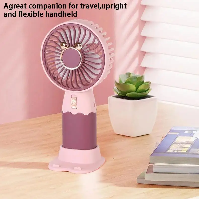 2-in-1 Mini-Elektroventilator, tragbarer USB-Akku-Kühlventilator für den Außenbereich mit Handy-Ständerfunktion für den Sommer – Bild 4