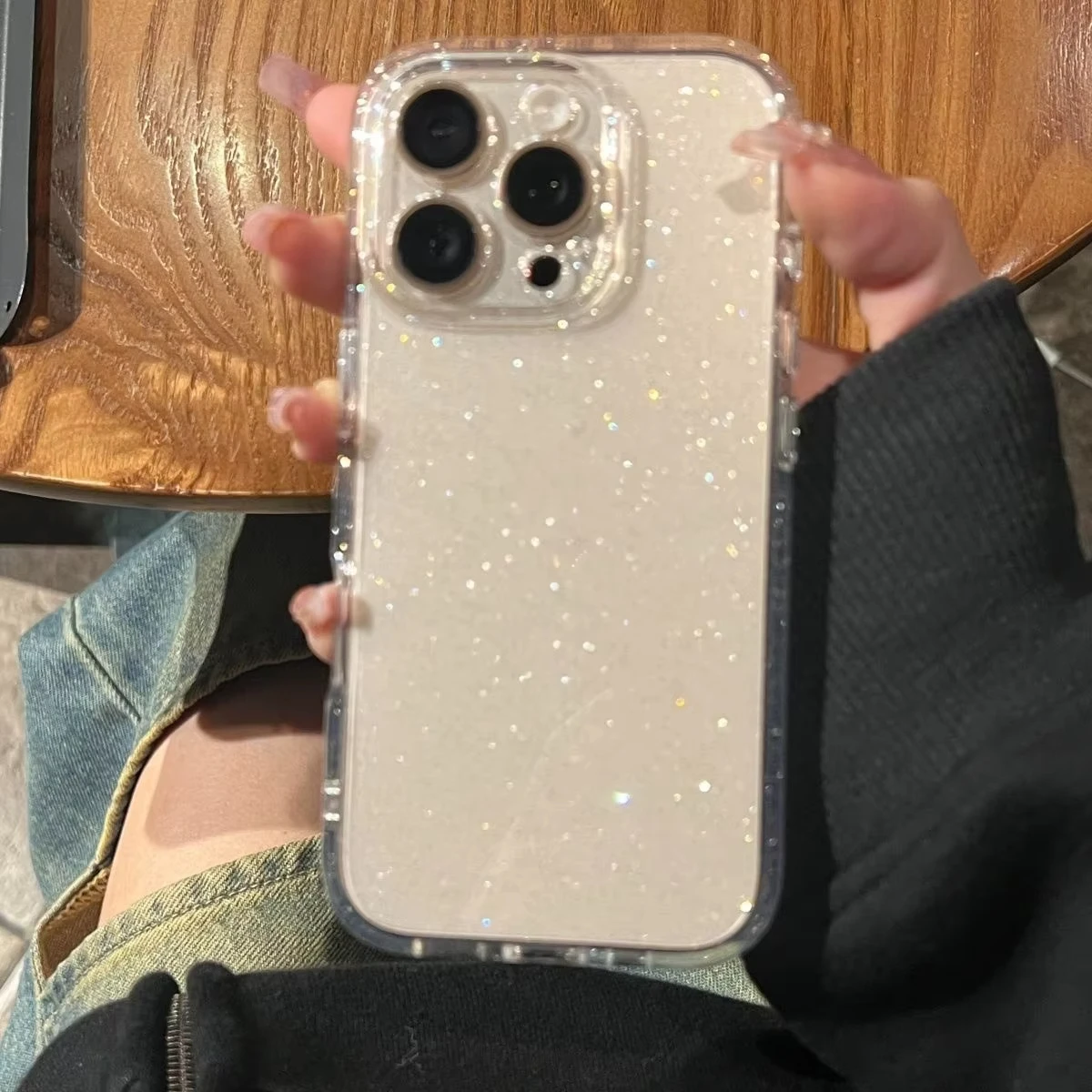 Glitzernde Transparente Handyhülle Stoßfeste TPU Silikon Weiche Schutzhülle Funda – Bild 2