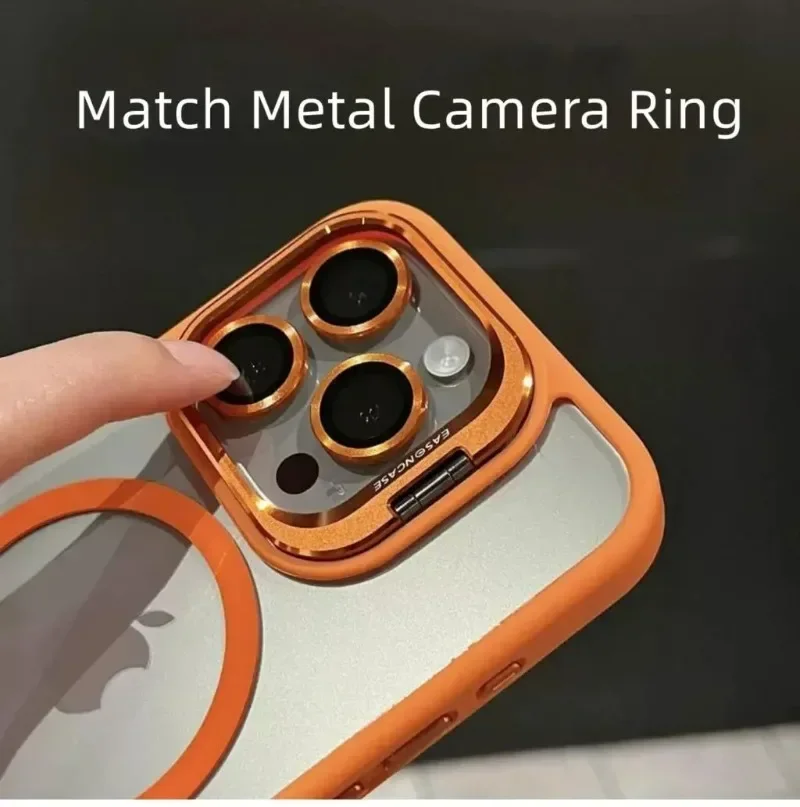 Luxuriöse magnetische stoßfeste Handyhülle mit Magsafe-Funktion, Ständer und Glaslinsenschutz. – Bild 5