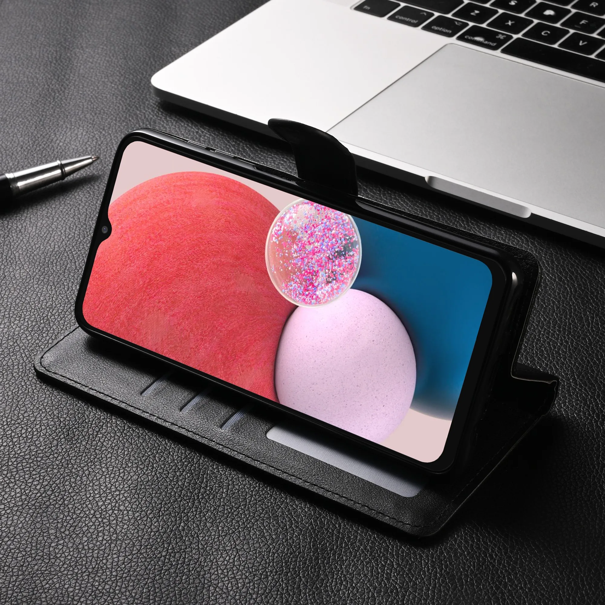 Ledertasche e Funda Flip Wallet Cover Book Case – Bild 6
