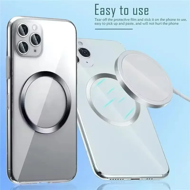 Universeller Magnet-Aufkleber, magnetischer Adapterring, geeignet für Magsafe IPhone, kabelloses Laden, Handy, runder – Bild 3