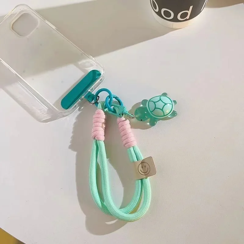 Universal Geflochtene Handy Lanyard Strap Cartoon Schildkröte Hängende Kette Ring Schnur mit Patch Handgelenk Strap – Bild 5