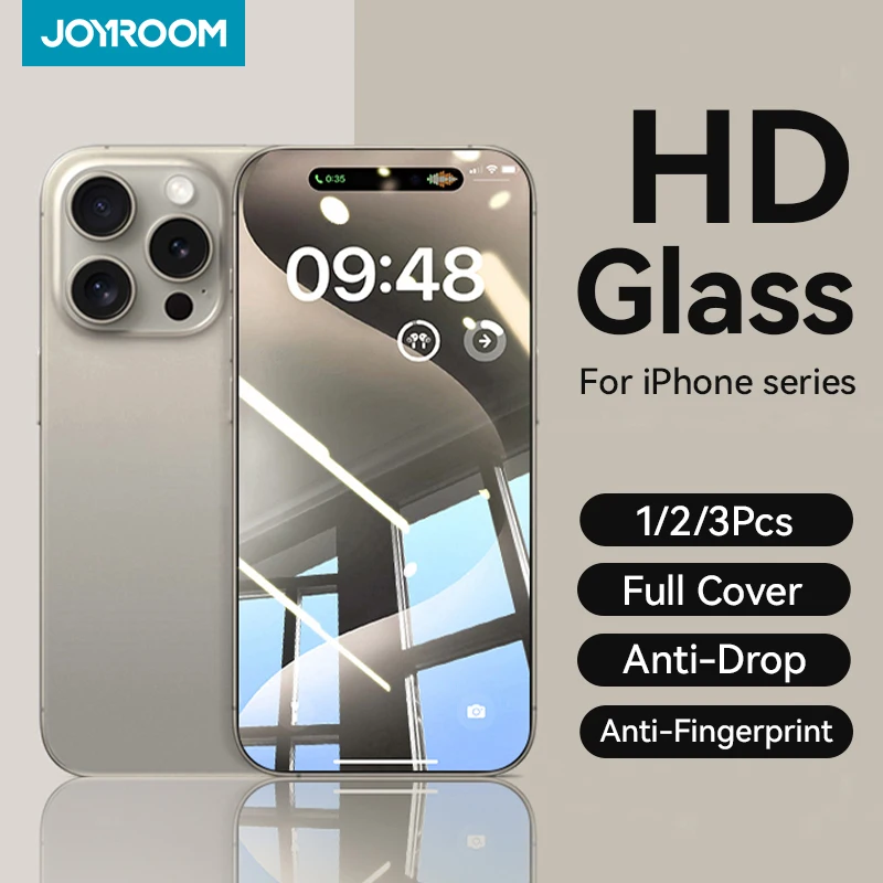 iPhone 13: Joyroom 1/2/3 Stück gehärtetes Glas Displayschutzfolie Vollbild-Schutzglas
