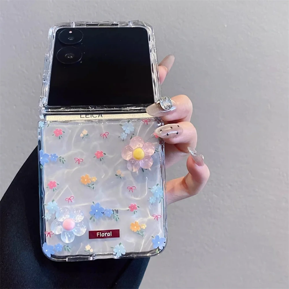 Koreanische, niedliche, bunte Blumen- und Wasserwellen-Handyhülle / und Xiaomi Mix Flip 2 – Bild 4
