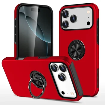 IPhone 16 Pro: Magnetische Ringhalter-Telefonhülle Hartschalen-Schutzhülle