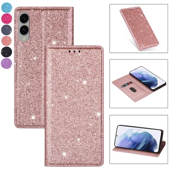 Galaxy S22 Ultra: Glitzer-Lederhülle Flip Cover