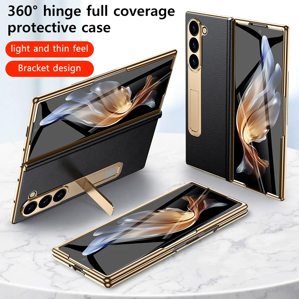 Leder-Flip-Hülle Fold8 Ultra Fold7 mit magnetischem Scharnierständer und Spiegelfolie – Bild 6